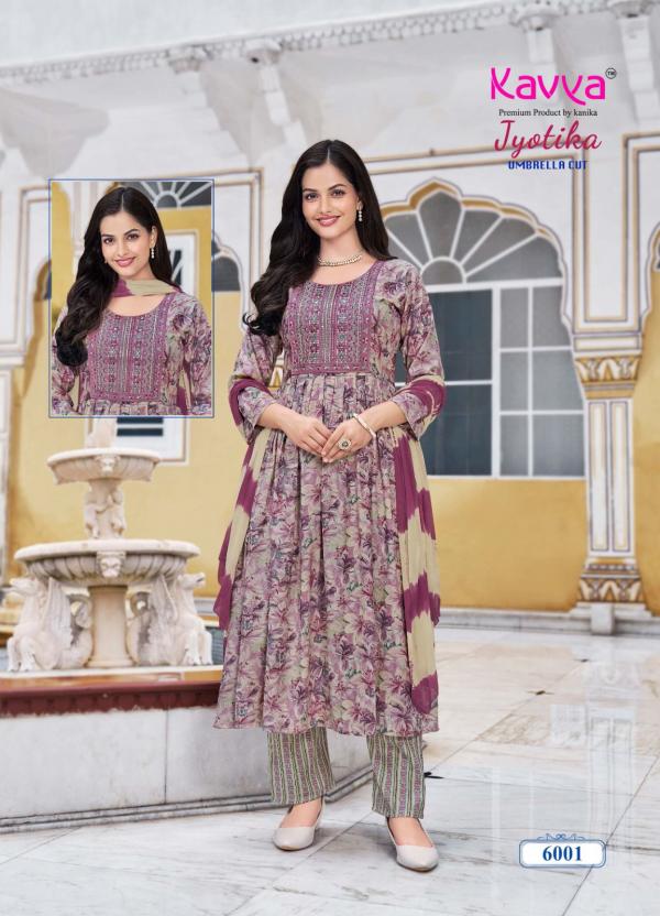 Kavya Jyotika Vol 6 Capsule Foil Printed Kurti Bottom With Dupatta